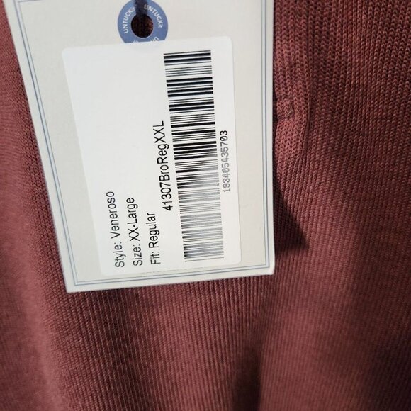 NWT UntuckIt Veneroso Heavyweight Henley‎ in Chestnut Size XXL - Picture 7 of 8